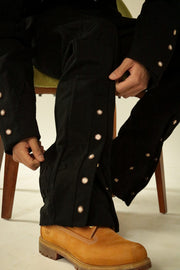 Embossed Black Pants